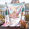 Christmas Flannel Throw Blanket Soft Warm Cozy For Sofa Bed Indoor Home Use Great Holiday Gift