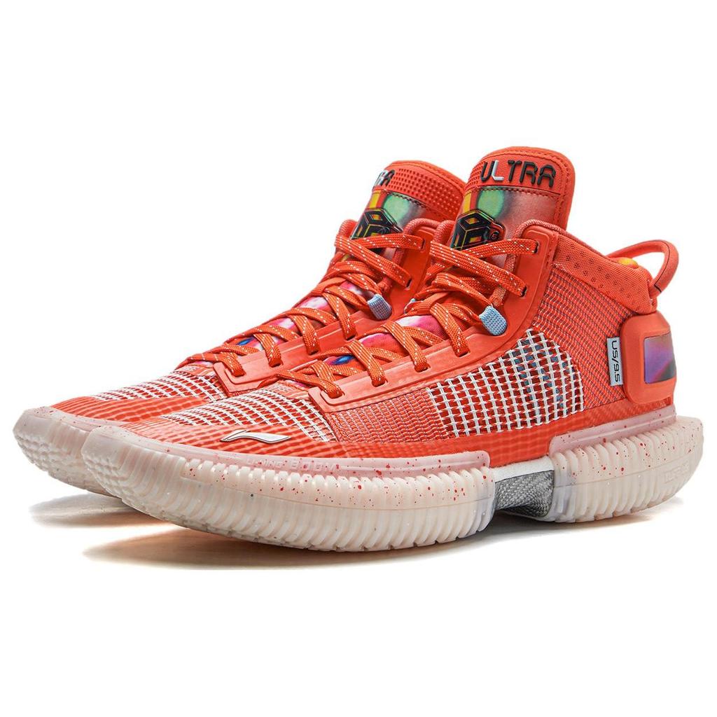 Li Ning Badfive 3 Ultra Neon Synthetic Leather Cushioning Slip Resistant Mid Top Basketball Shoes Men's ABFS011-11