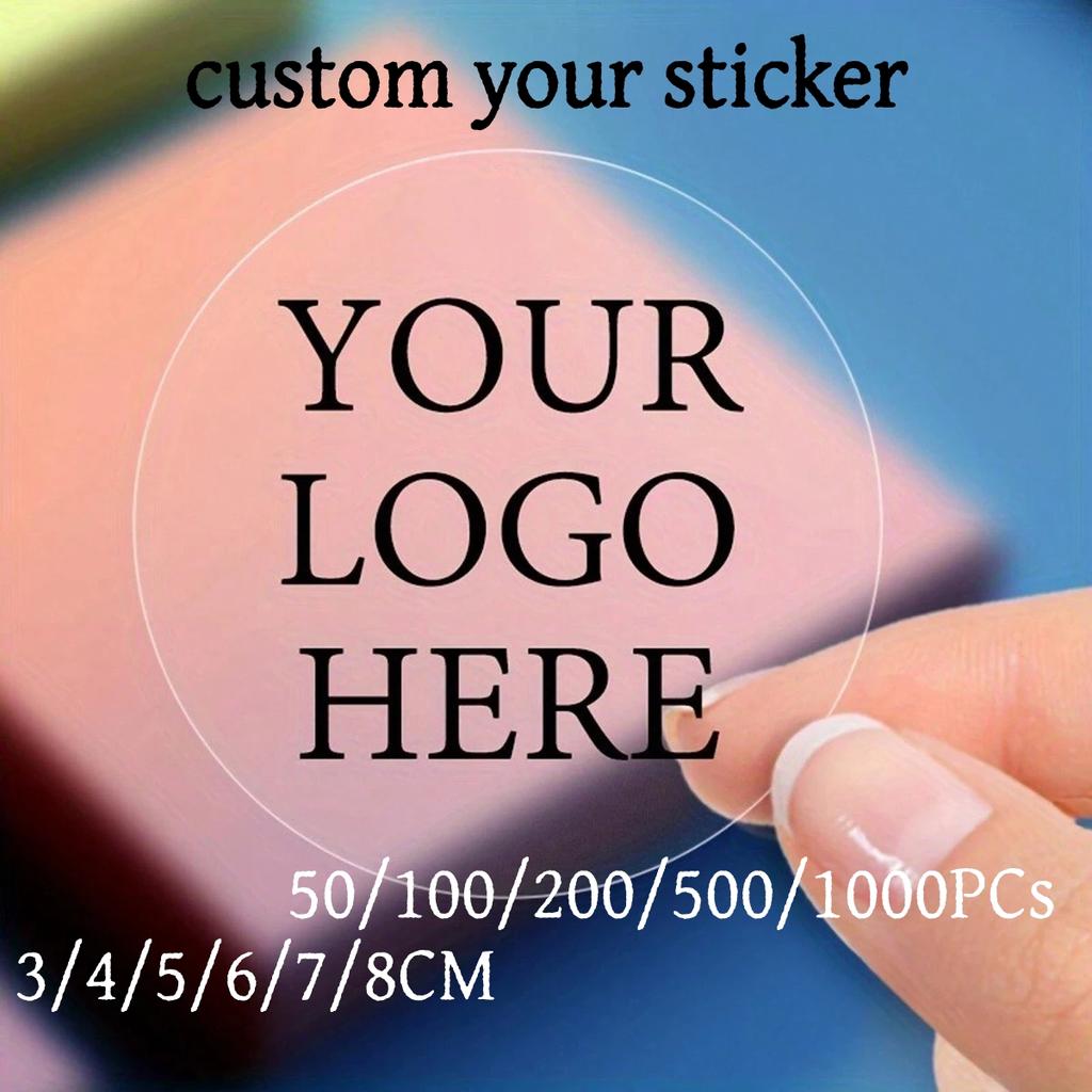3-8CM Custom Round Stickers – Paper/PVC/Transparent 50-500PCs Personalized for Weddings Birthdays Business Gifts 5