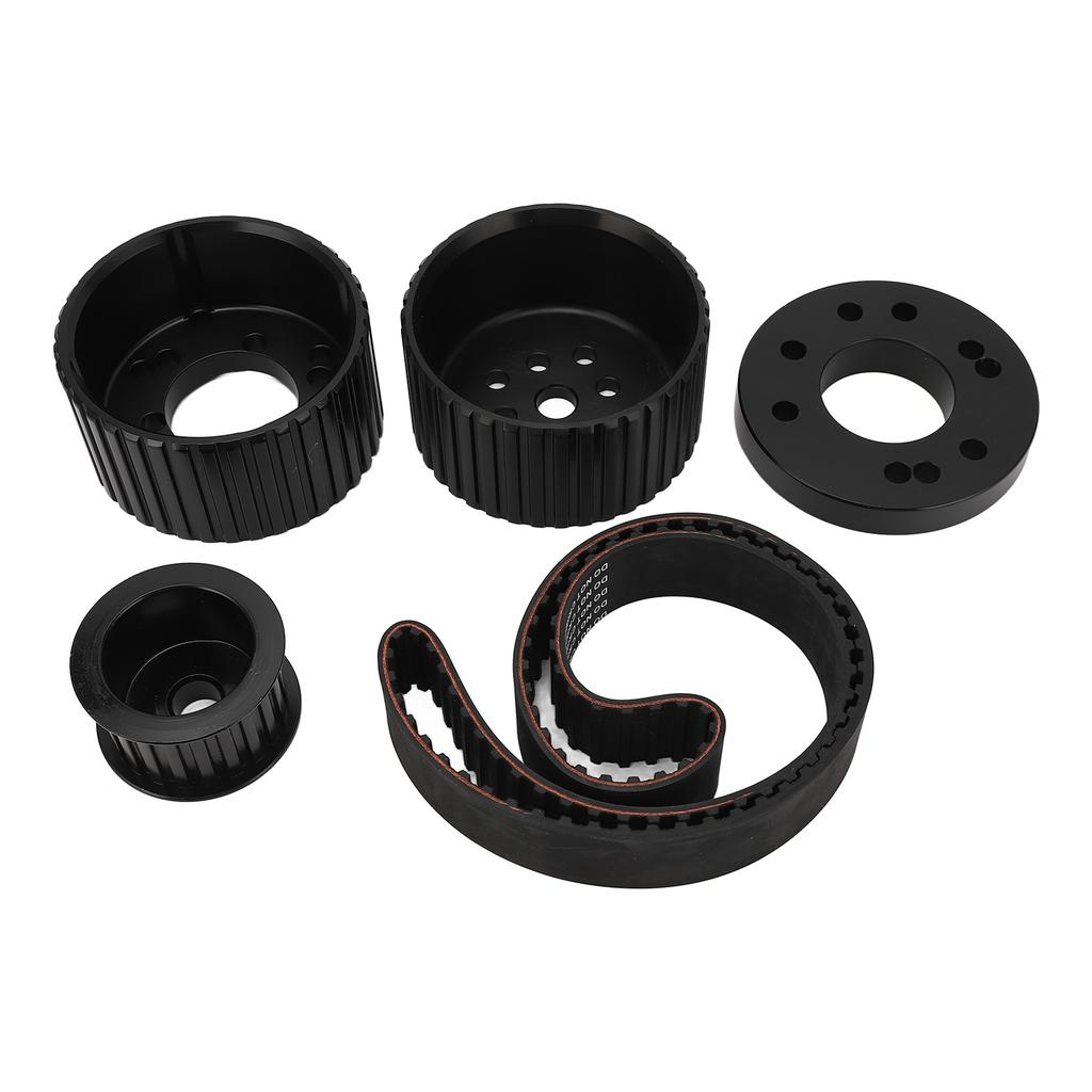 Belt Drive Pulley Kit Anti Slip PCE415.1008 Replacement for Ford Small Block Engine 318 340 360 Black