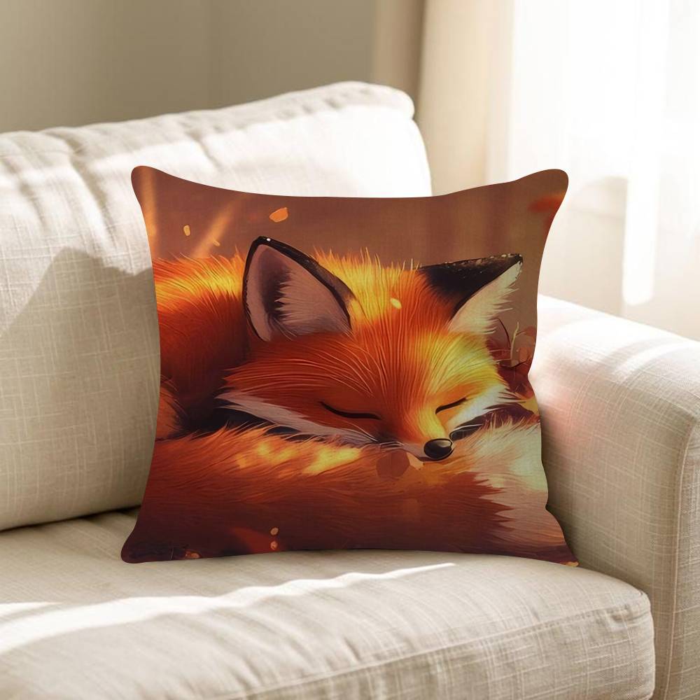 Cute Cartoon Animal Fox 4545cm Cushion Cover Pillow Cover Decor Pillowcase Home Pillowcase For Couch Pillow