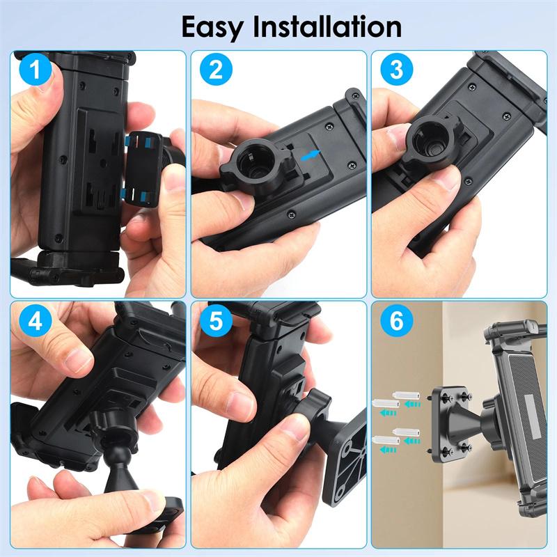 Mount Tablet Stand Stretchable Arm Cell Phone Wall Holder Adjustable Nailed Wall Stand For Phone Universal 4.7-13 Inch