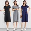 Plus Size Women's Summer Modal Short Sleeve Long T-shirt Casual Dress For Effortless Style