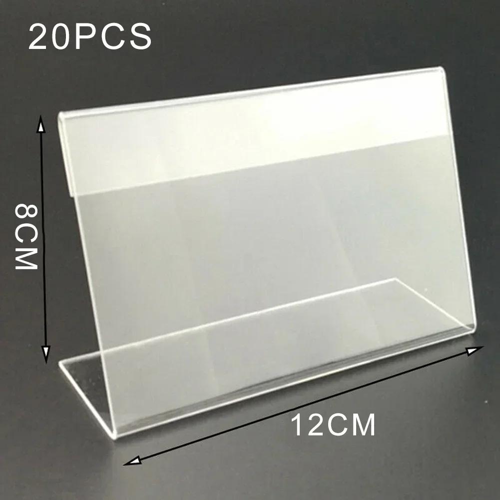 Bracket Price Tag Stand Name Card Reusable Sign Transparent Conference 20pcs For Poster Rack L Shape Label Stand Display