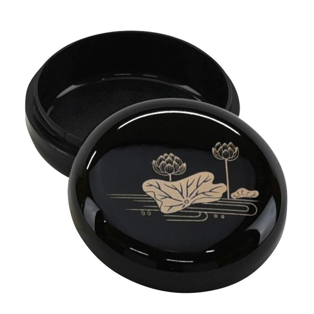 [Hasegawa Buddhist Altar] Incense Burner, Incense Holder, PC Black, Lotus Design, 2.5cm