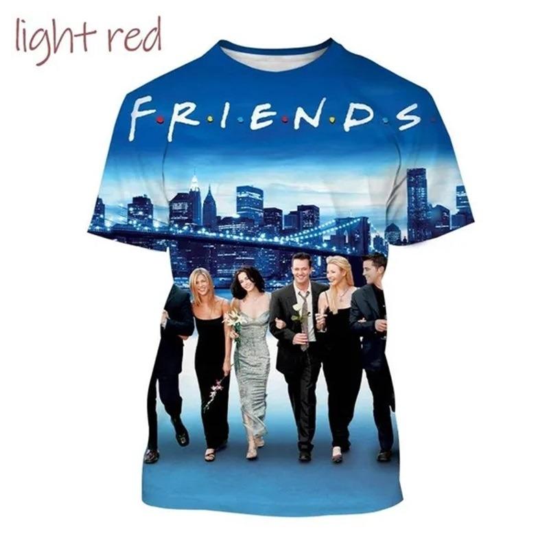 TV Show Friends Printed T-Shirt For Men Women FashionCrewneck Short Sleeve T Shirt  Streetwear Mens Casual Plus Size Tees Top