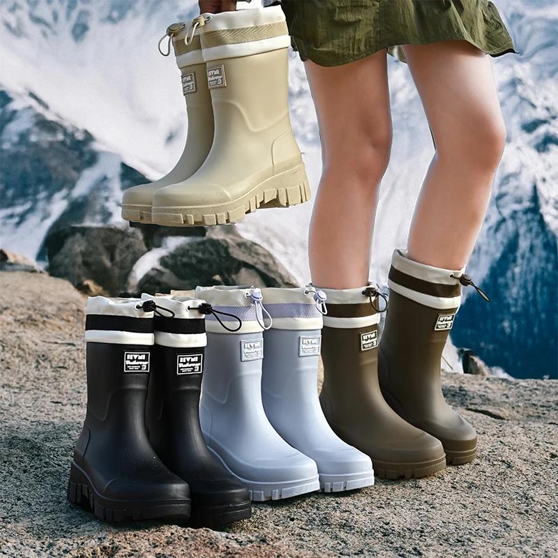Family-sized Waterproof & Non-slip Rain Boots for Outdoor Activities Matching Designs for Adults