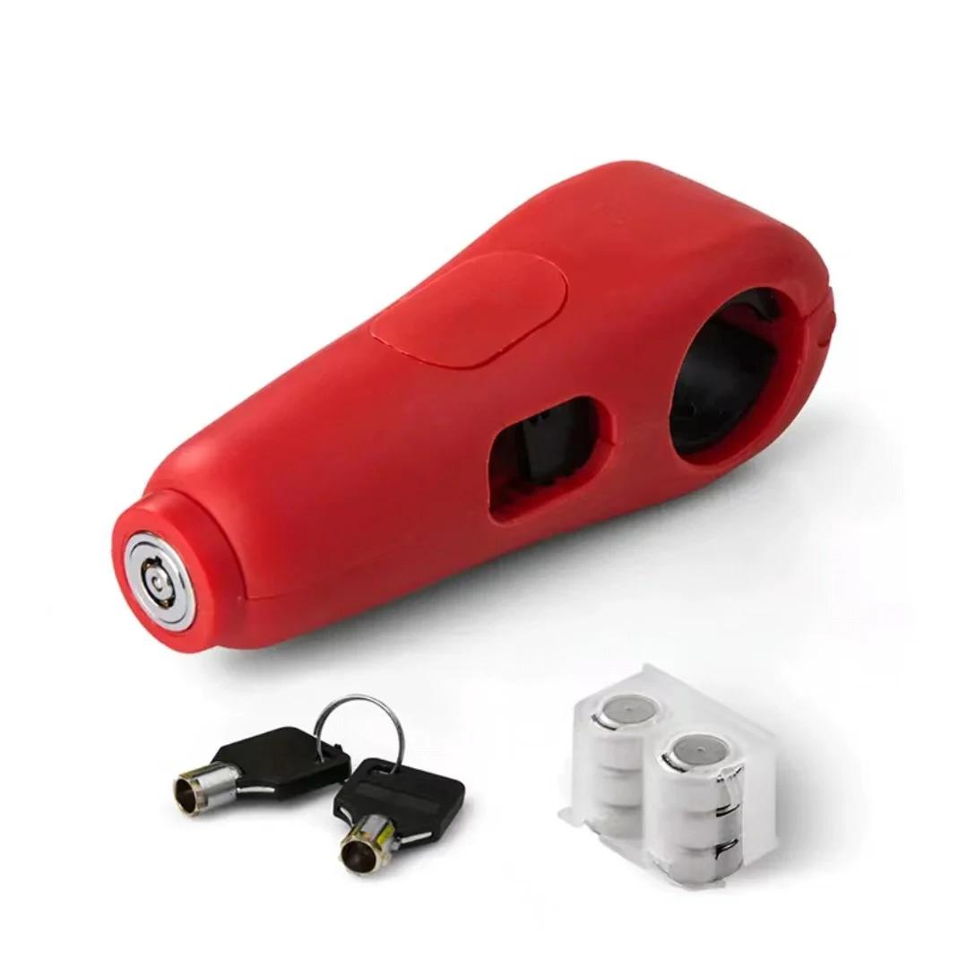 

Motorcycle Modified Handlebar Lock Helmet, Anti-theft Lock, Electric Vehicle, Dirt Bikes, Aluminum Alloy, Fixed Horn красный