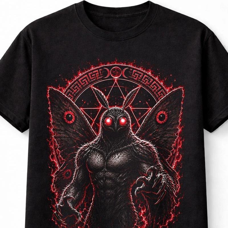MothUnisex Cryptid Horror Occult Gothic Monster Black Unisex TShirt S