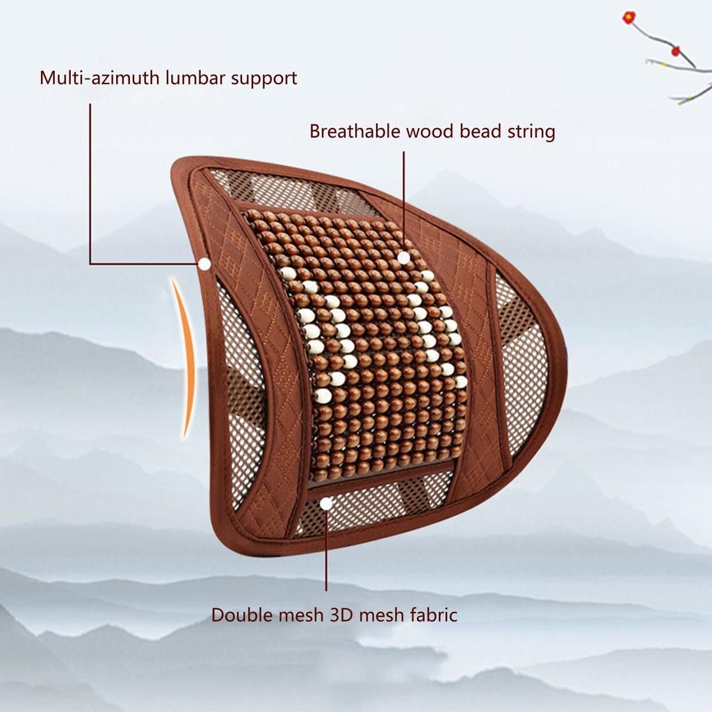 Beaded Comfort Seat Cover Ventilated Cooling Seat Pad Lumbar Back Brace Support Cushion Universal Car Chair Accessories