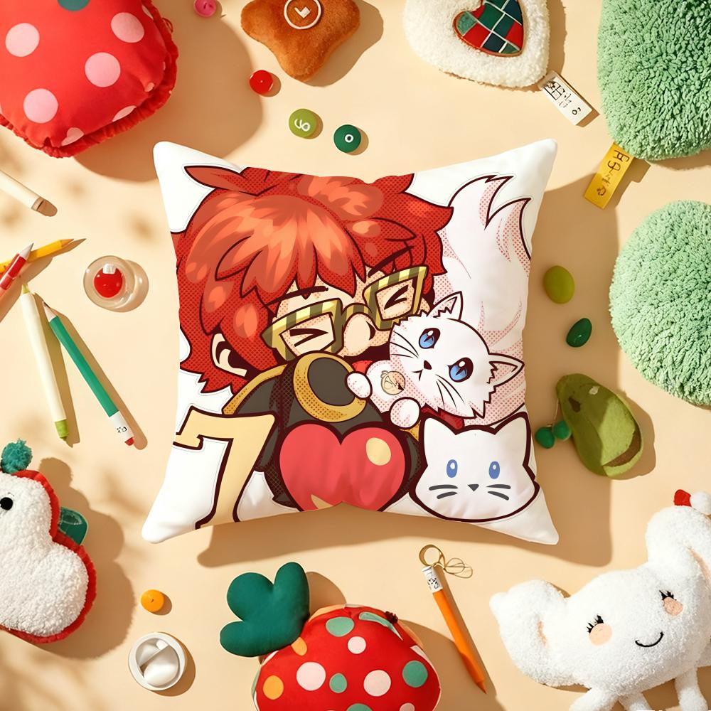 M-Mystic M-Messenger 707 Chibi Cushion Cover Plush Fabric Soft Double-Sided Printed Sofa Warm Winter Home Gift Pillow Cover