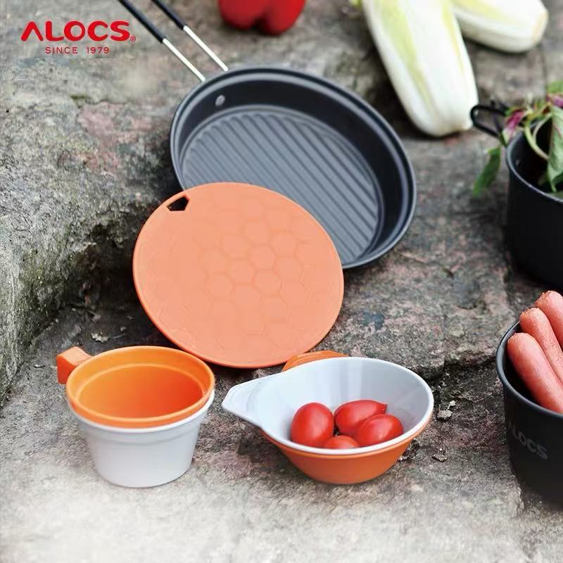 ALOCS Outdoor Camping Besteck 40g Camping Set - Stapelbare PP Schüsseln und Becher für Wandern/Reisen