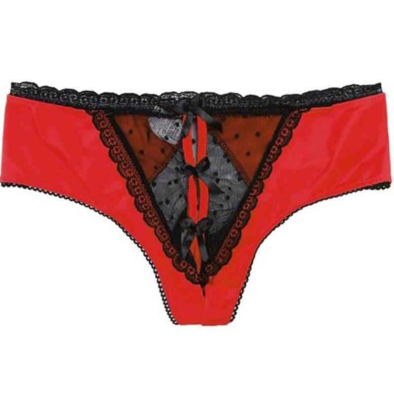 Women Briefs Crotchless Panties See Through Lace Knickers Open Back Sexy Lingerie Underwear