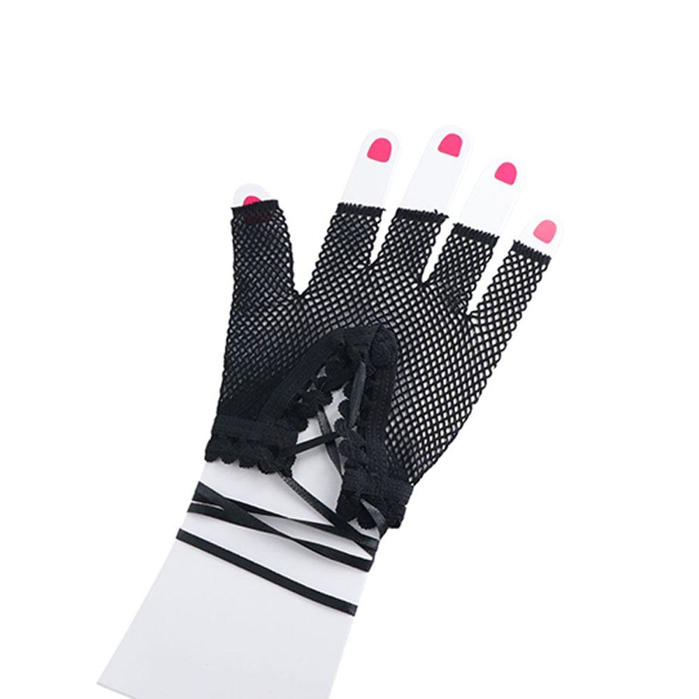 Accessories Punk Girls Black Nylon Women Fishnet Gloves Long Gloves Fingeless Mittens Net Mitten