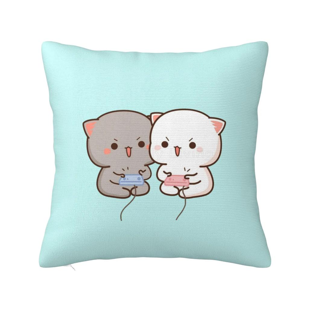 Peach and Goma Pillow Case Mocha Mochi Peach Cat Cushion Cover Pillow Cover Decorative Pillows for Sofa Car Pillowcase Xcm