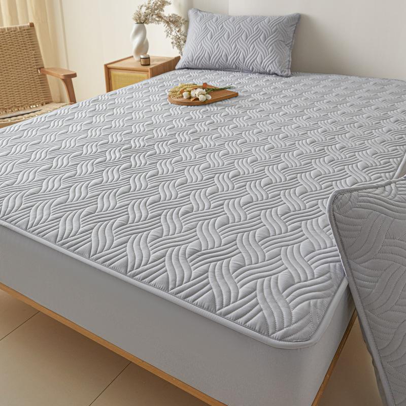 

1pcs Skin Friendly Washed Cotton Waterproof Bedsheet Full Package Mattress Protective Cover Quilted and Thickened Fitted Sheet 90x200cm thick30cm