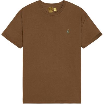 Polo Logo Rundhals Gerader Schnitt Kurzarm T-Shirt Herren Oberteile Natur-Braun 710671426-305