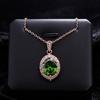 Fashion Jewelry Simulation Sapphire Ruby Vintage Ring Stud Earrings Pendant Necklace Women's Jewelry Set