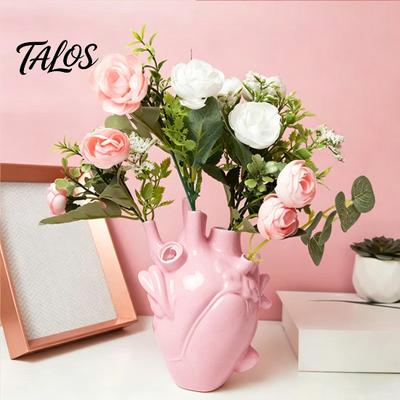 Vasi da Fiori a Forma di Cuore, Vaso a Forma di Cuore in Resina, Porta Fiori Creativo, Vaso Decorativo Stile Arte Moderna per Casa Matrimonio Regalo San Valentino Scrivania Soggiorno