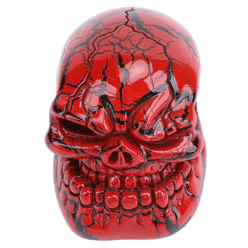 Skull Shift Knobs Resin Comfortable Grip Samurai Skull Shifter Handle Knob with 3 Adapters for Most Manual Transmissions Car Red