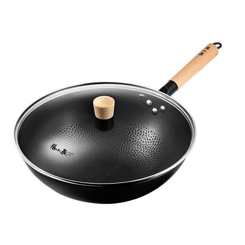 Zhang Xiaoquan 32cm Non-Coated Carbon Steel Wok with Lid