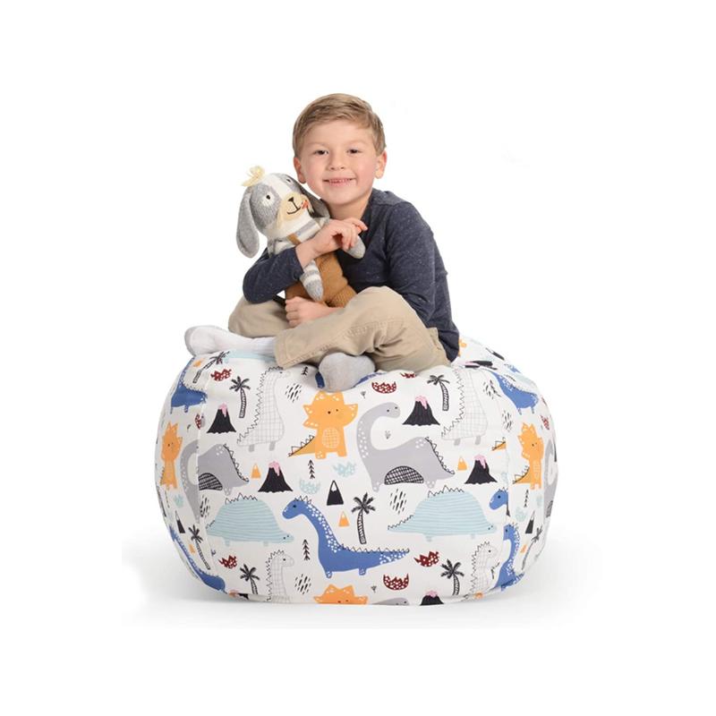 Printed Children's Plush Toy Storage Beanbag Set Comfortable Lazy Sofa Beanbag Storage Stuffed Chair Children's Toy Zipper