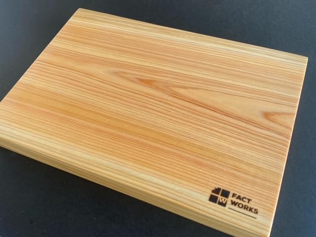 FACT WORKS Hinoki Cutting Board, 21cm x 30cm x 3cm Thick, Made from Premium Japanese Cypress (Solid Plank) [Selectable Sizes] (30cm)