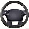 Black Microfibre Leather Car Steering Wheel Cover For  Citroen C4 C4L 2011-2015 DS4  DIY Auto Steering Wheel Case