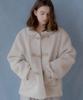 LETTER FROM MOON Pnine Shearling Buckle Jacket (Ivory)