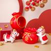 2026 Chinese Horse New Year Decor Red Envelope Resin Desktop Ornament Cute Lucky Horse Figurine Wealth Fortune Home Office Decor
