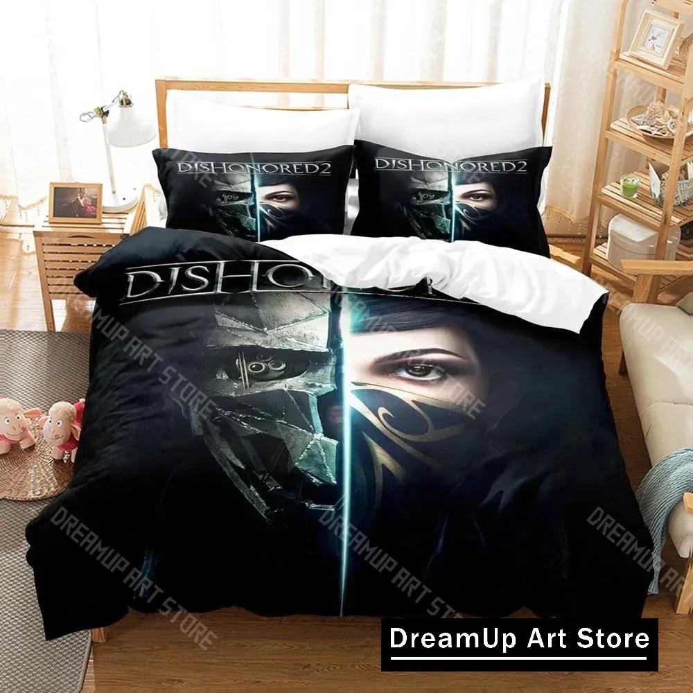 3D Printed Game Bed Sheet Sets Dishonored Bedding Set Single Twin Full Queen King Size Bed Set Adult Kid Bedroom Duvetcover