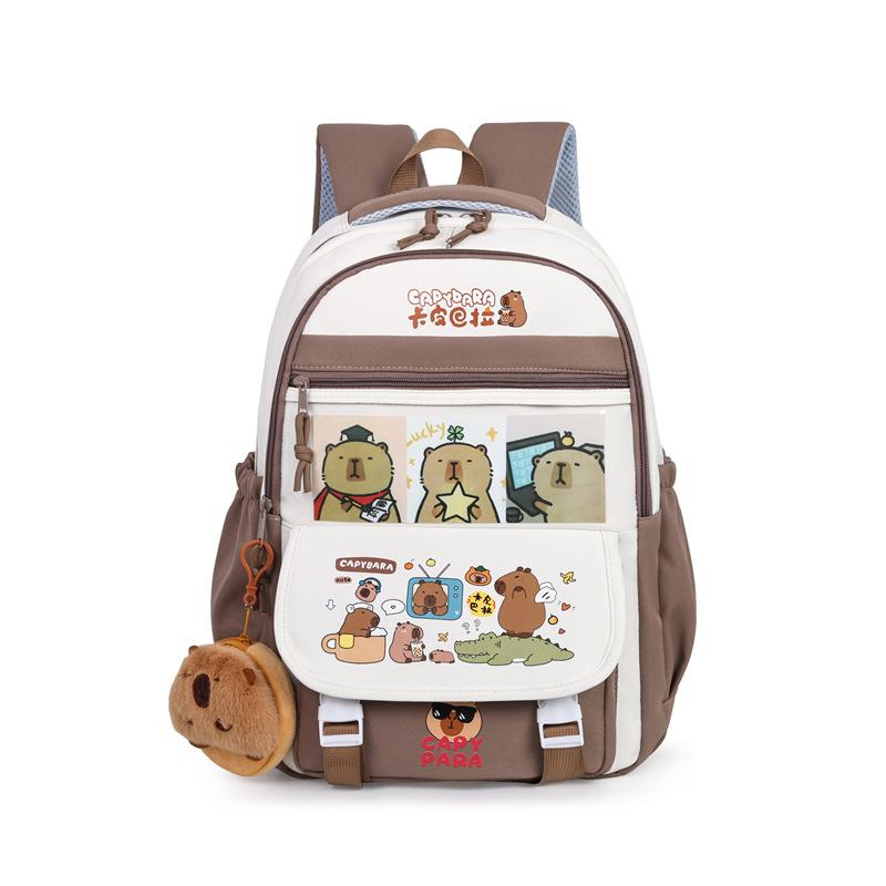 Cute Capybara Schoolbag for Junior High School Students with Primary School Students with Large Capacity Backpack for Students with Backpack