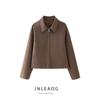 Jnleaog Autumn New Women's Clothing Fashion Style Stylish Fashion All-Match Casual Zipper Woolen Outwear