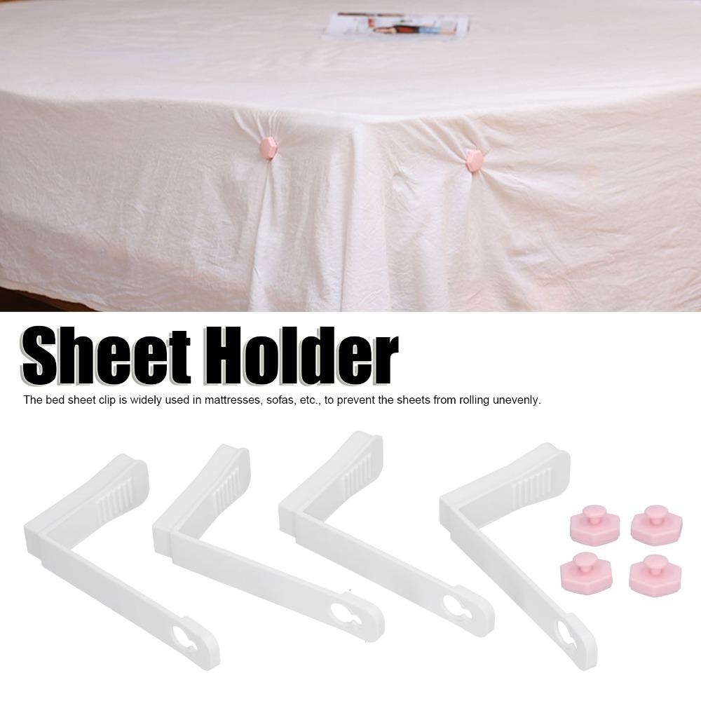 

4Pcs Practical Invisible Bed Sheet Clip Non‑slip Needle‑free Sheet Fastener Snap‑type Sheet Holder Bed Sheet Fix 4Pcs