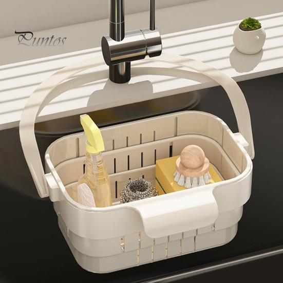 Collapsible Sink Waste Catcher Hanging Drain Basket, Foldable Stretchable Kitchen Colander, Space Saving Food Compact Storage Basket Strainer,