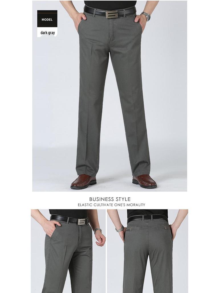 2024 Herren Leichte Baumwoll Freizeithose - Atmungsaktiv, Lockeres gerades Bein, Business Casual