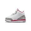 Air 3 Retro TD Cardinal Red Baby Sneakers White Light-Curry Cement-Grey 832033-126