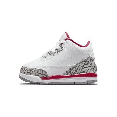 Air 3 Retro TD Cardinal Red Baby Sneakers White Light-Curry Cement-Grey 832033-126