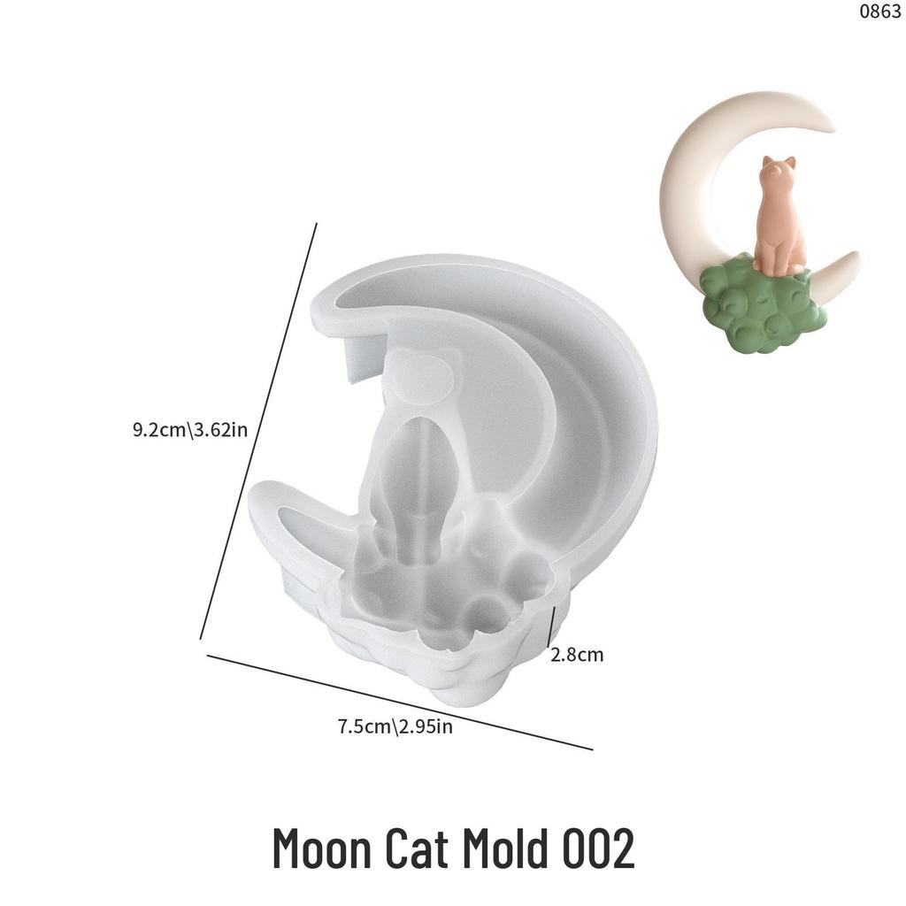 Moon Cat Silicone Mold: DIY Aroma Stone & Plaster Epoxy for Cross-Border Bubble Cloud Starry Sky Ornament