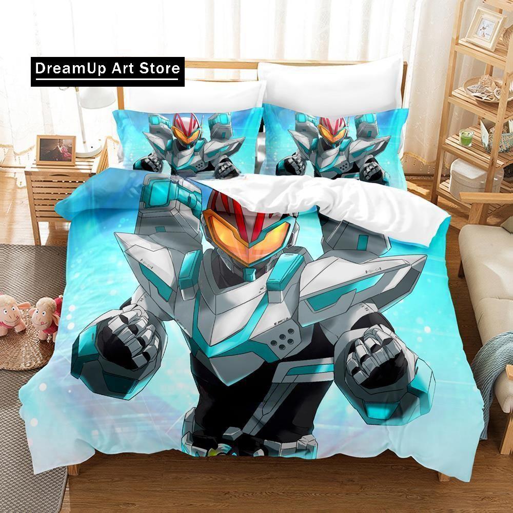 Kamen Rider Geats Bettwäsche-Set, Einzelbett, Doppelbett, Queensize-Bett, Kingsize-Bett, Schlafzimmer für Erwachsene und Kinder, Bettbezug-Set, 3D-Anime-Bettlaken-Set