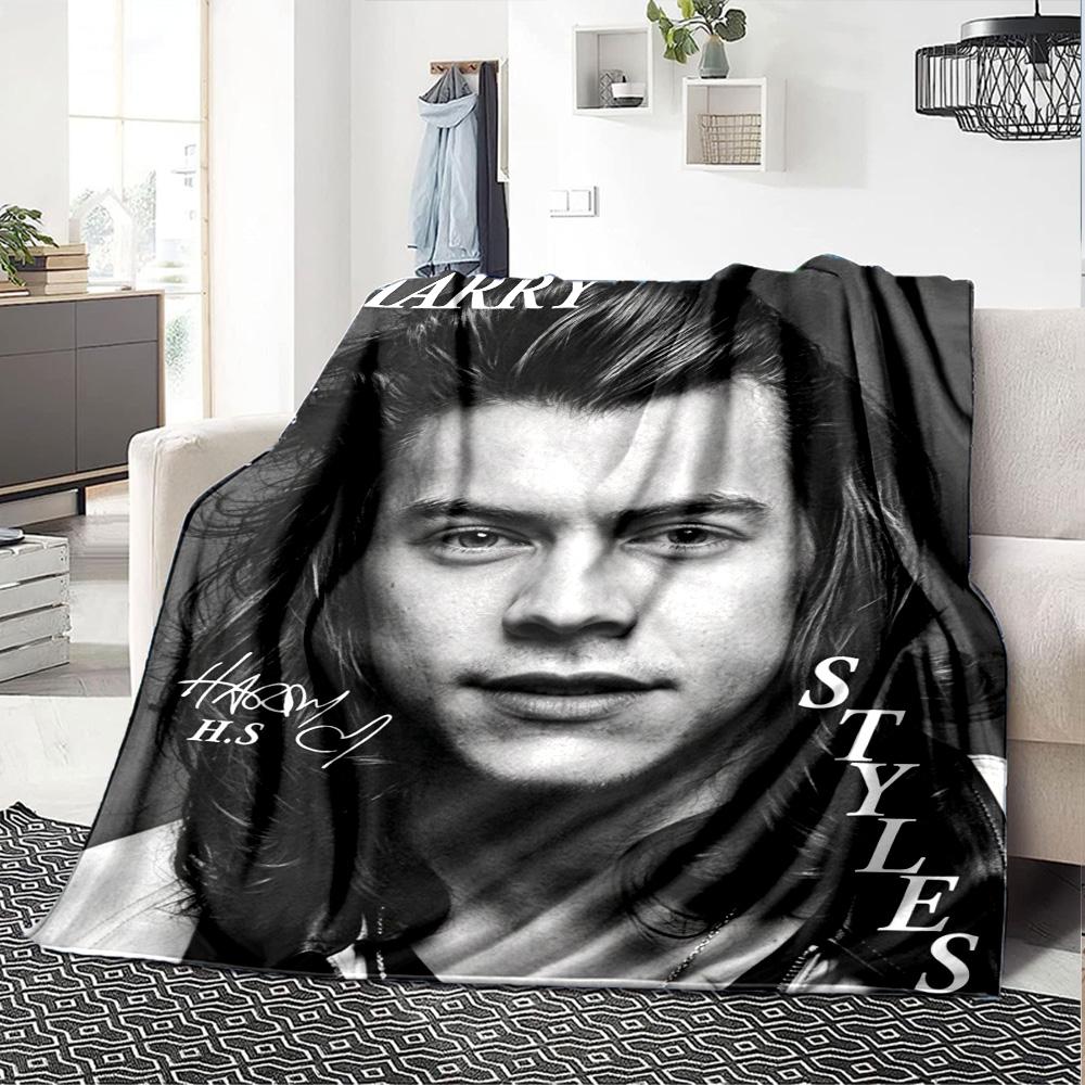 Harry Styles Fashion Flannel Blanket Super Soft Warm Cozy Blanket For Sofa Bed Office Travel Allseason Home Decor Gift