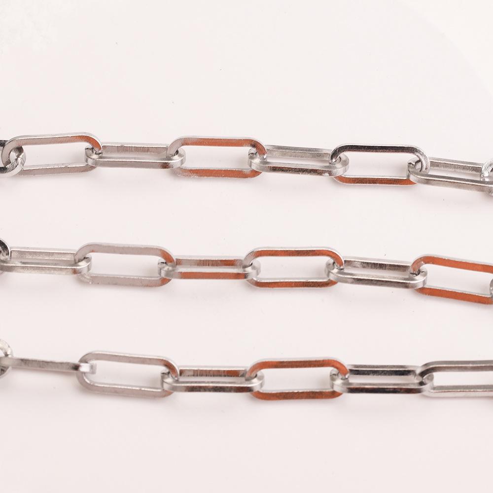 

Плоская цепочка из нержавеющей стали шириной 7 мм для самостоятельного изготовления ожерелья/браслета 1.6mm x 7mm x 18mm (Single Meter Approx. 52g)