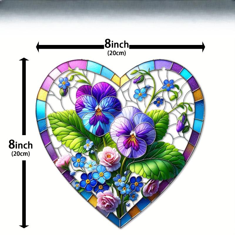 2D Flat Acrylic Colored Heart-shaped Decoration, No Need for Batteries/electricity, Unique Indoor/outdoor Decoration, Multi-purpose