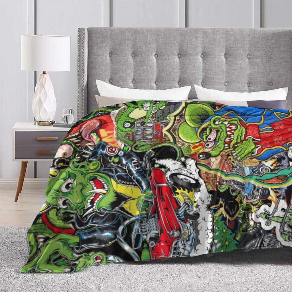Comfort Rat Fink Blanket Merch Bed Decorative Throw Blanket Soft Fleece for Bedroom