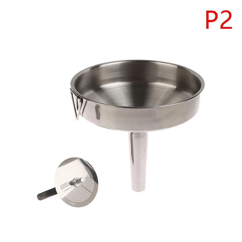 10cm 12cmn 14cm 304 Stainless Steel Funnel Kitchen Household Oil Wine Liquid Dispenser with Removable Strainer Mesh
