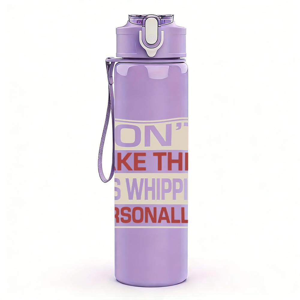 1PC Don't take this personally text print 750ml colorful plastic sports water bottle leakproof pop up lid with straw for outdoor work home use