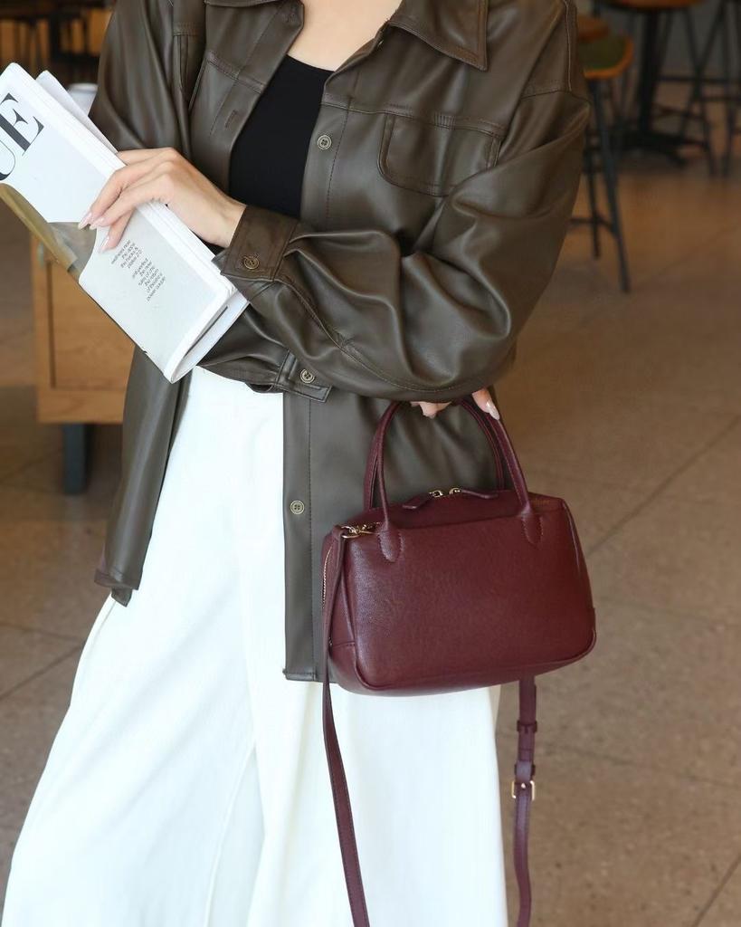 Bags autumn and winter new bucket bags vegetable baskets women's bags genuine leather handbags high-end niche messenger bags