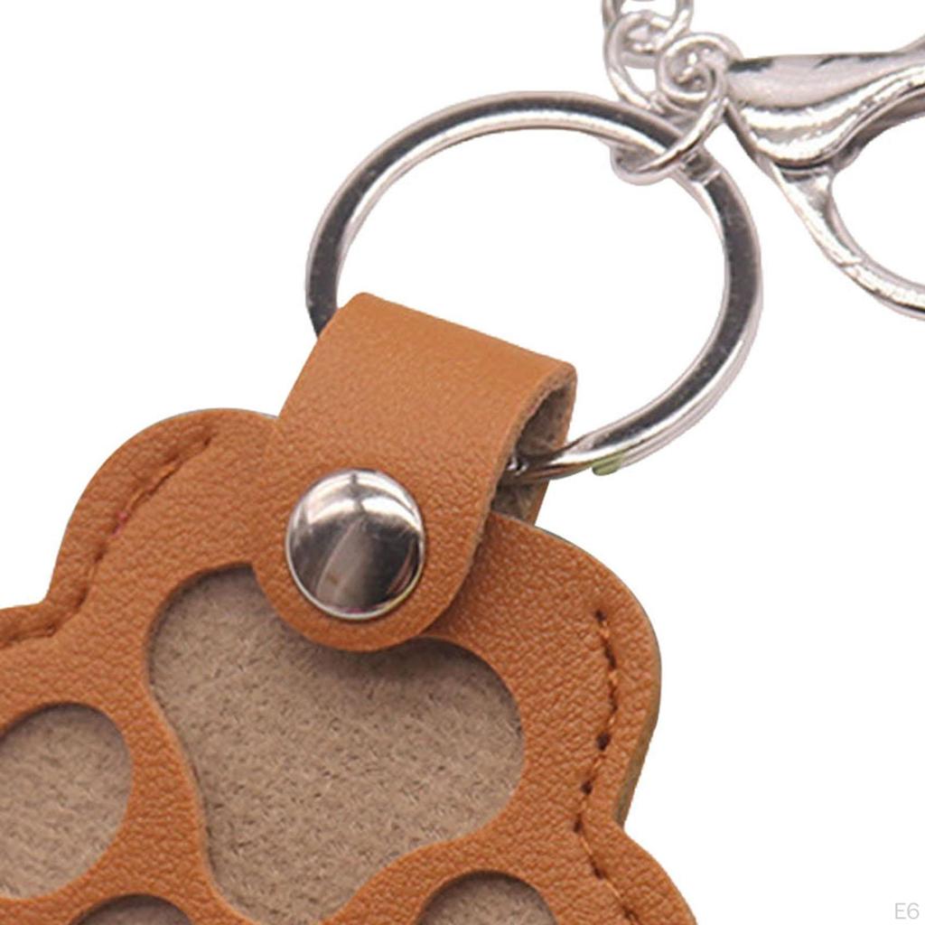 Cat Paw Keychain As Pet Hair Storage, Leather Bag Charm for Purse Accessories