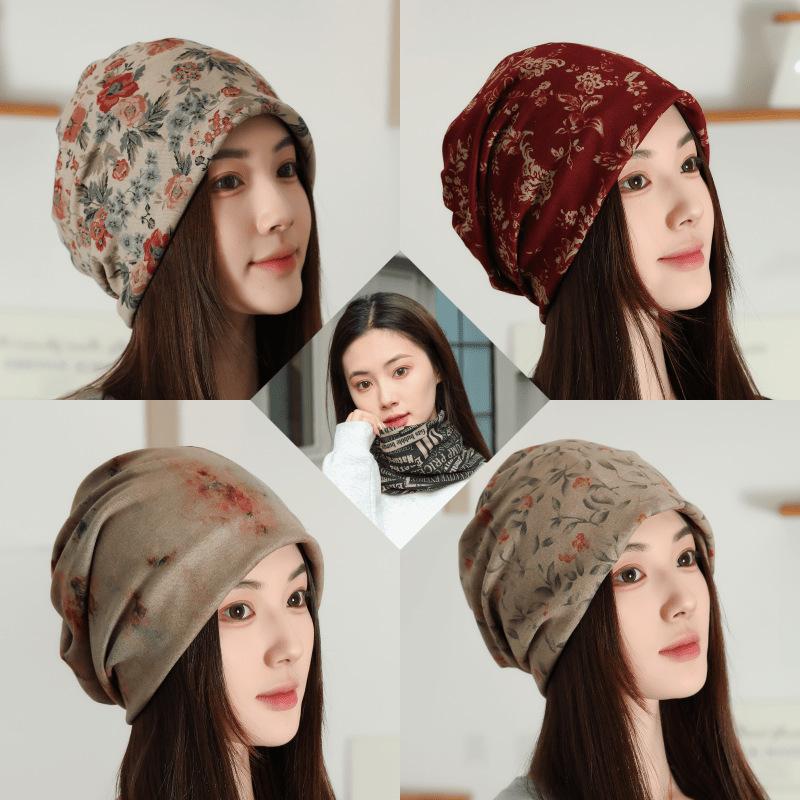 Large Cashmere Twist Hat Women's Autumn and Winter Changeable Scarf Warm Windproof Thickened Neck Cover