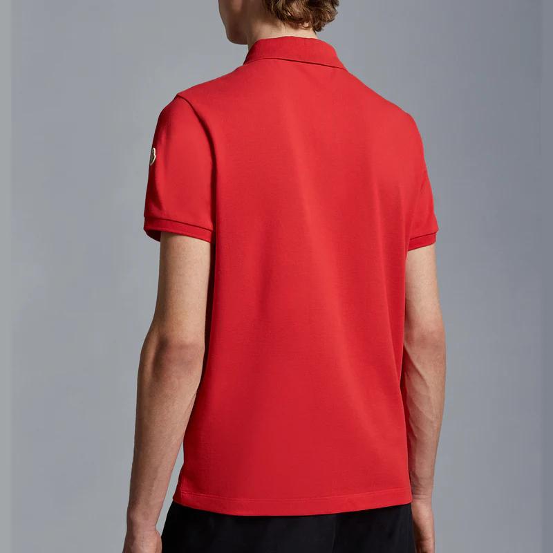 Moncler Polo da Uomo Colletto Rosso Moderato Altro I10918A7051084556455